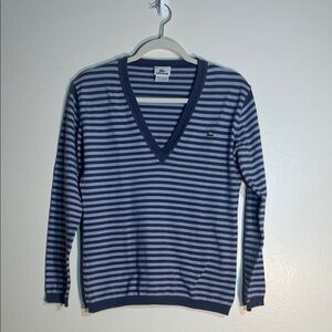 Women’s Striped V-Neck Sweater Made in France Size 42 (Fits Like S)